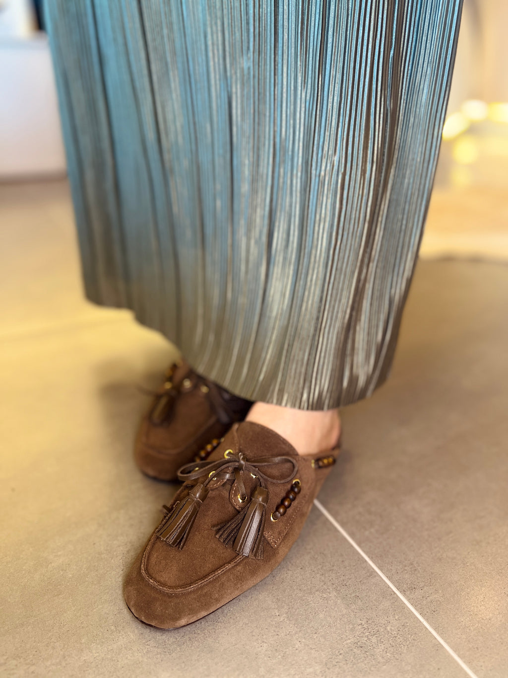MULE LOAFER EM CAMURÇA CAFE