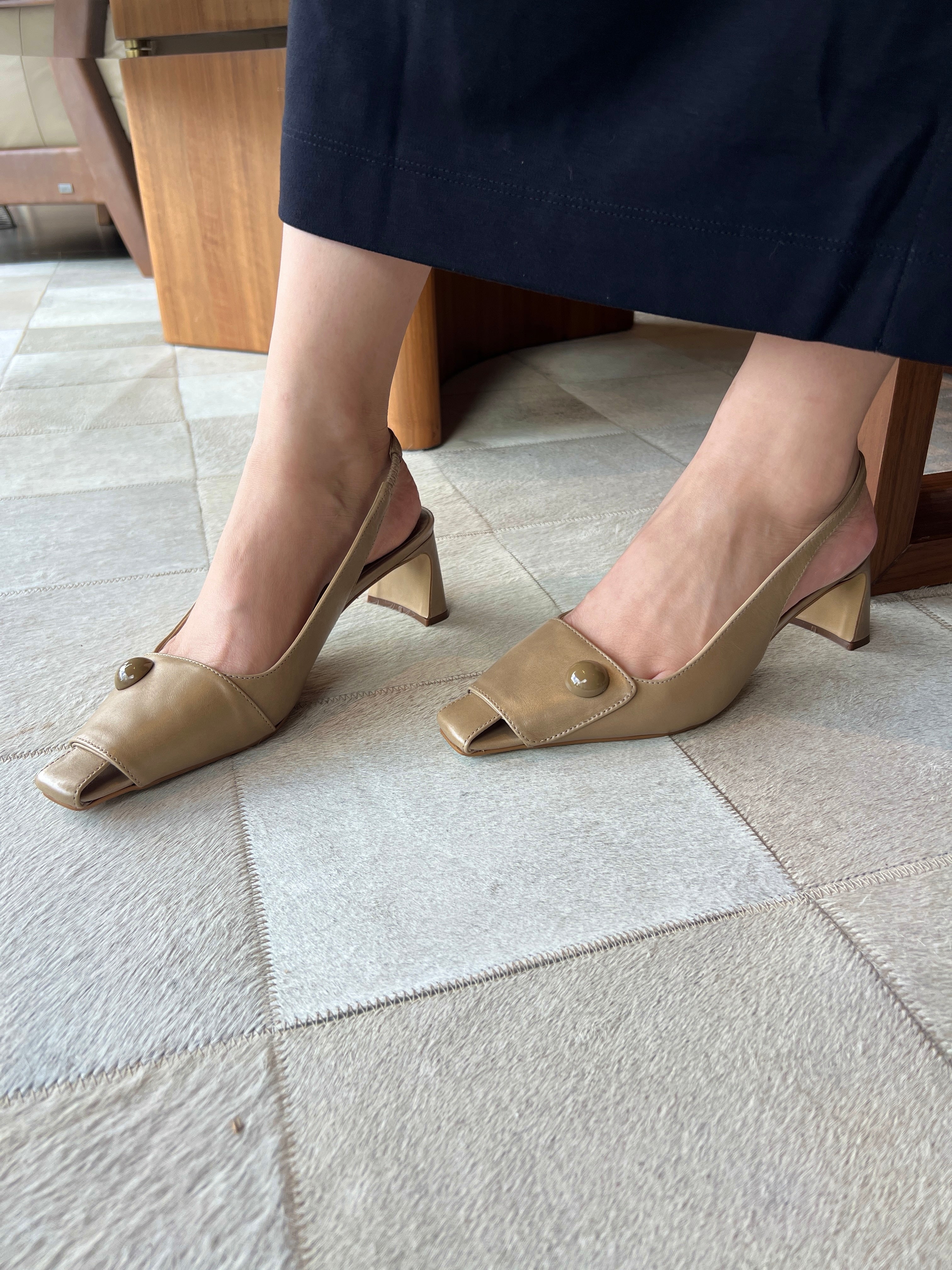 SLINGBACK COURO NUDE CECCONELLO