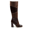 BOTA CANO LONGO MIX COURO MARROM CECCONELLO