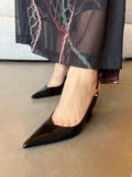 Scarpin Slingback Couro Preto