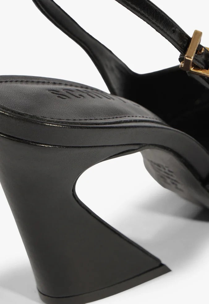Scarpin Slingback Couro Preto