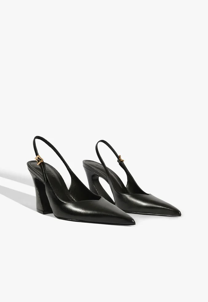 Scarpin Slingback Couro Preto
