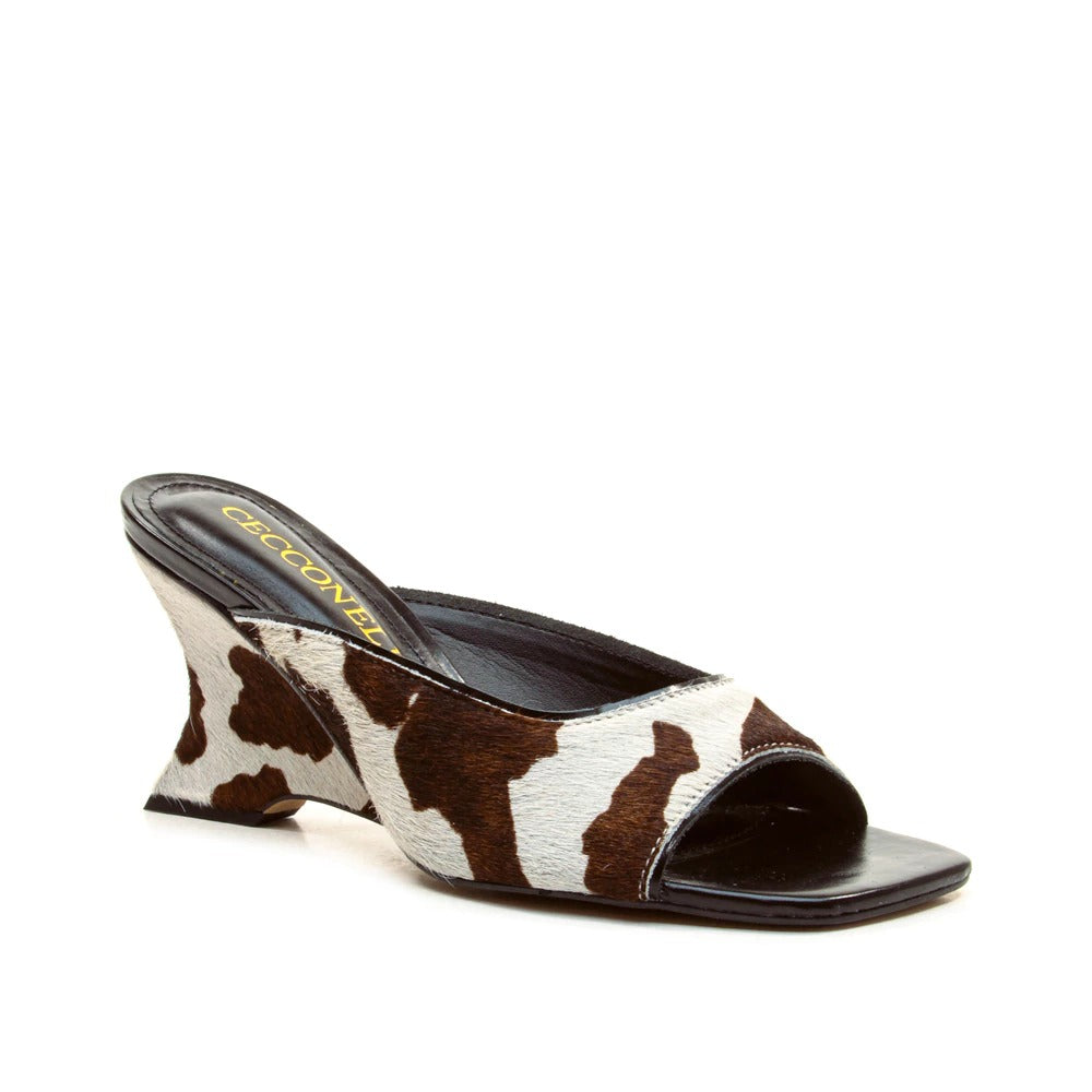 Tamanco couro animal print cecconello