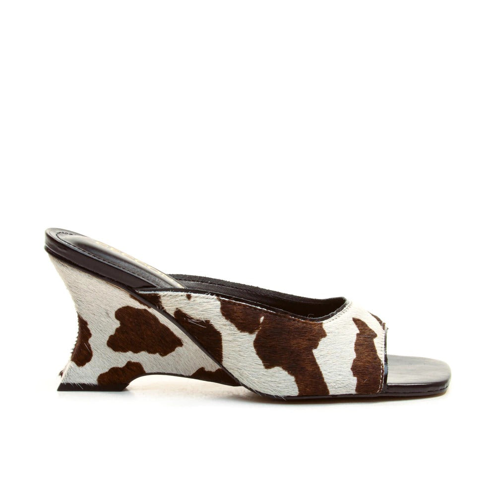 Tamanco couro animal print cecconello