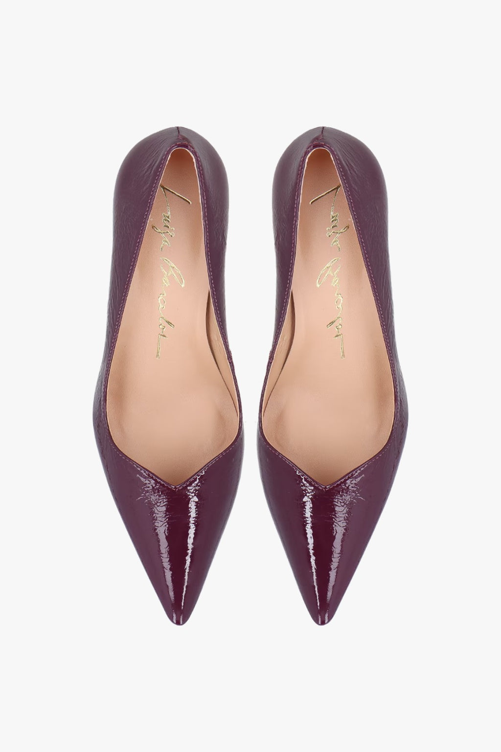 SCARPIN ANABELA EM COURO VERNIZ VINHO