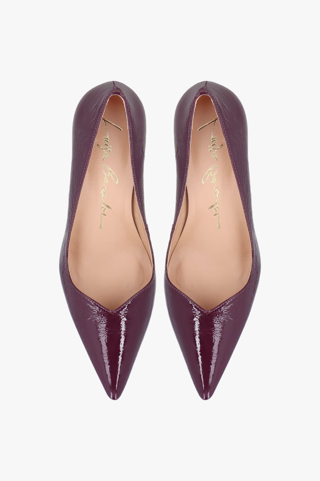 SCARPIN ANABELA EM COURO VERNIZ VINHO
