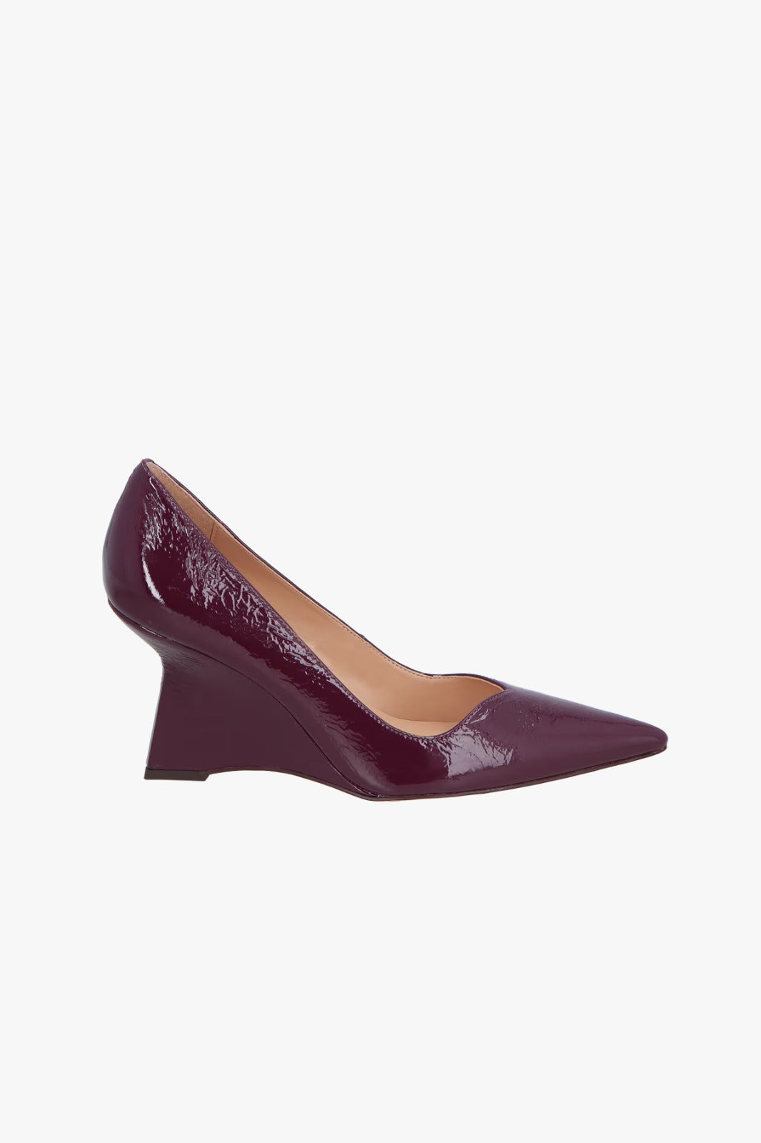 SCARPIN ANABELA EM COURO VERNIZ VINHO