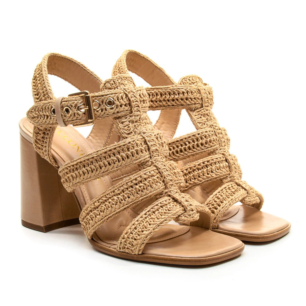 SANDALIA NUDE BORDADO SALTO CECCONELLO 2759008-0001-34